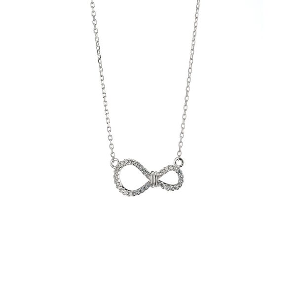 Necklaces Gifting Symbols silver with infinity element with white zircons