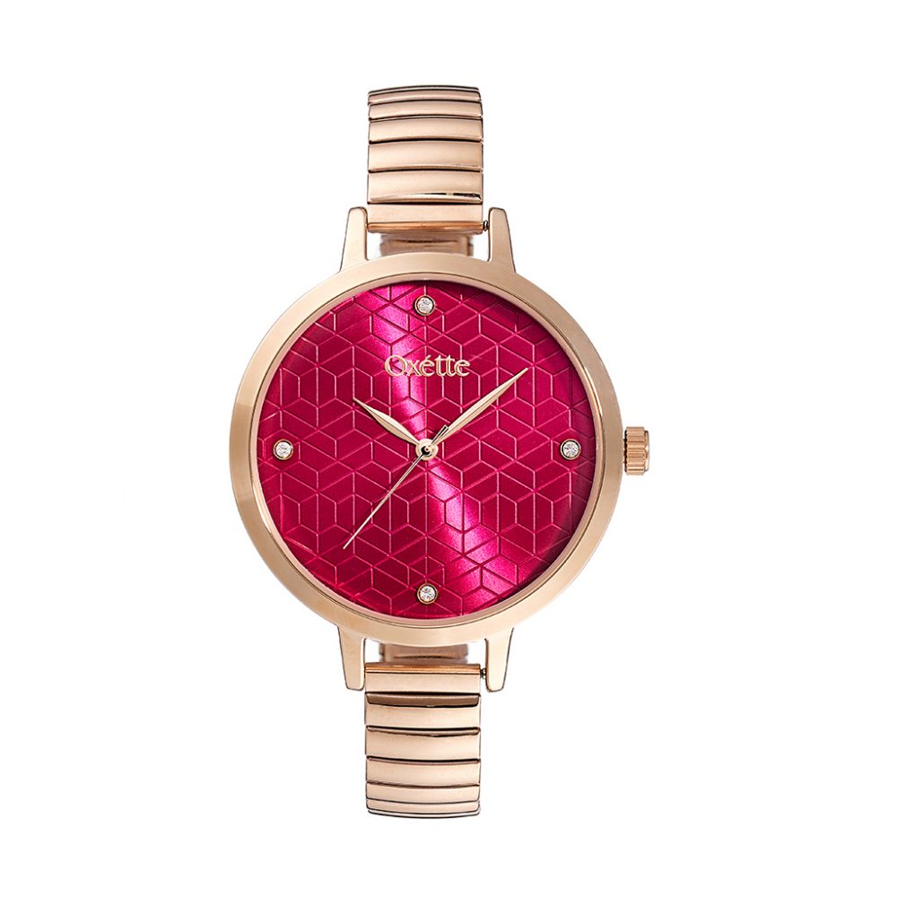 Oxette Voyage Watch Rose Gold / Burgundy