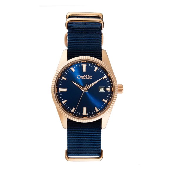 Ρολόι Velvet με μπλε nylon λουράκι και μπλε καντράν