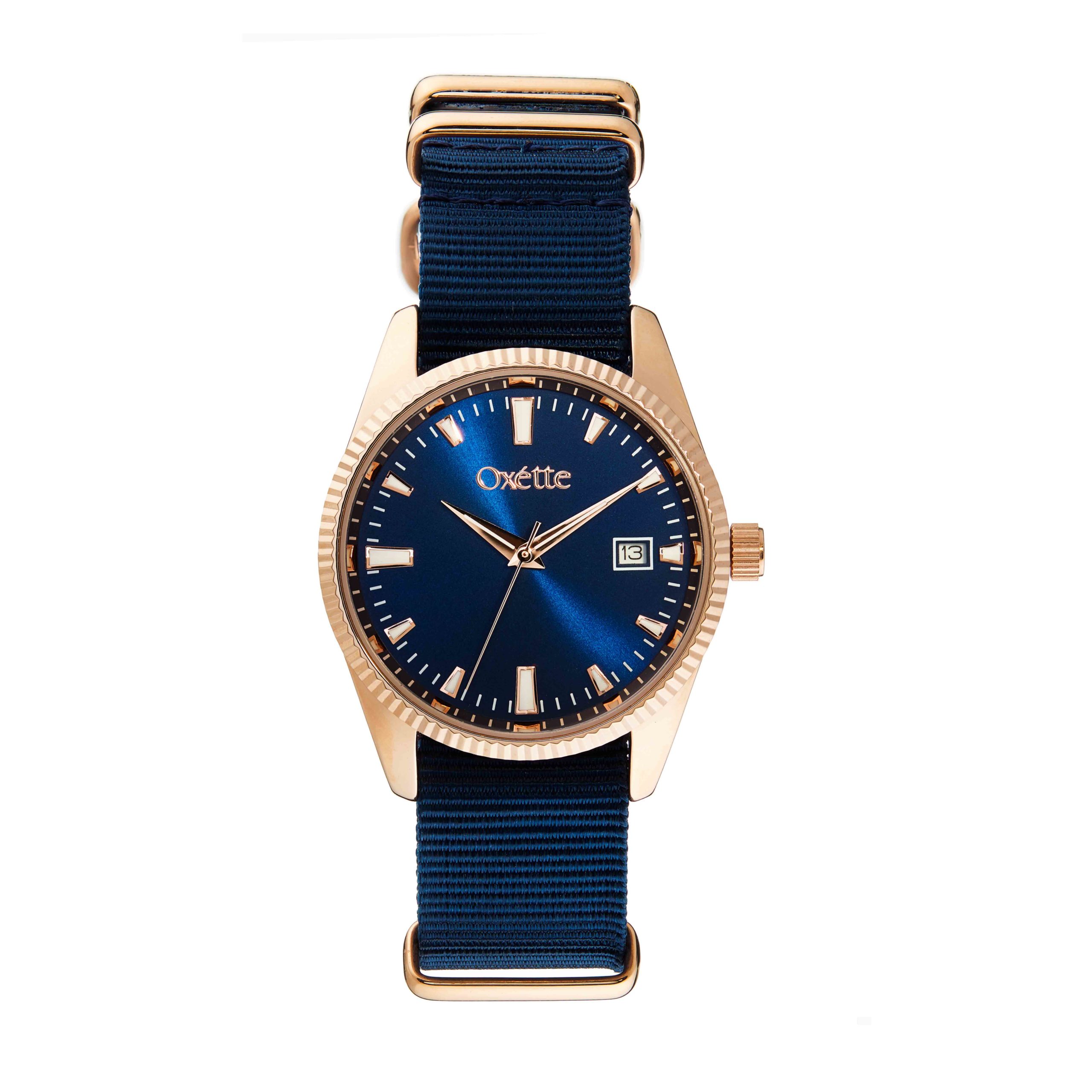 11X65-00236 Ρολόι Velvet με μπλε nylon λουράκι και μπλε καντράν