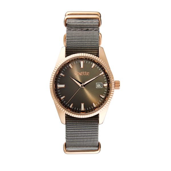 Ρολόι Velvet με γκρι nylon λουράκι και γκρι καντράν