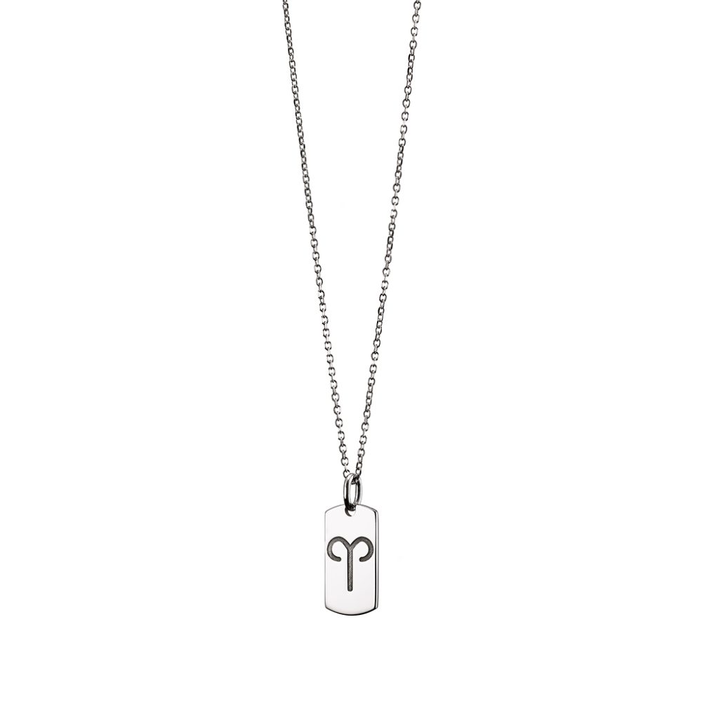 Oxette Κολιέ Engrave Me (Small Tag with Zodiac Sign)