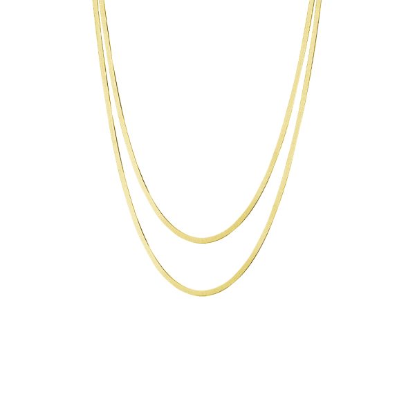 Glow silver gold plated necklace with double chain