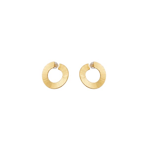 Σκουλαρίκια Striking Gold ασημένια επίχρυσα κρίκοι 2.1 cm