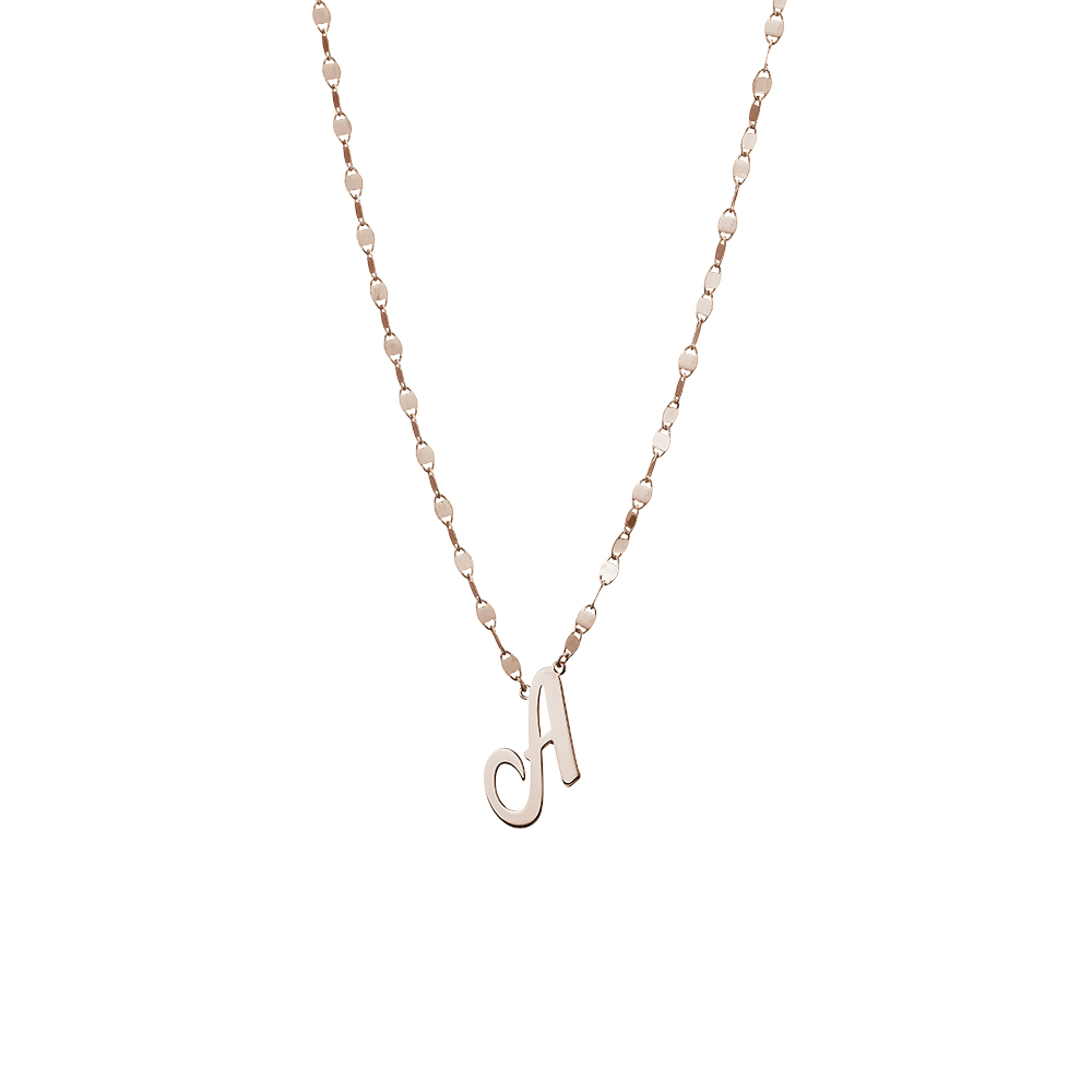 Rose gold deals alphabet necklace