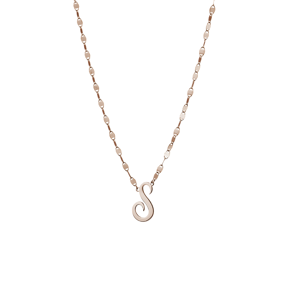 Silver Initial S Disc With Cz Charm Necklace in White | Goldmark (AU)