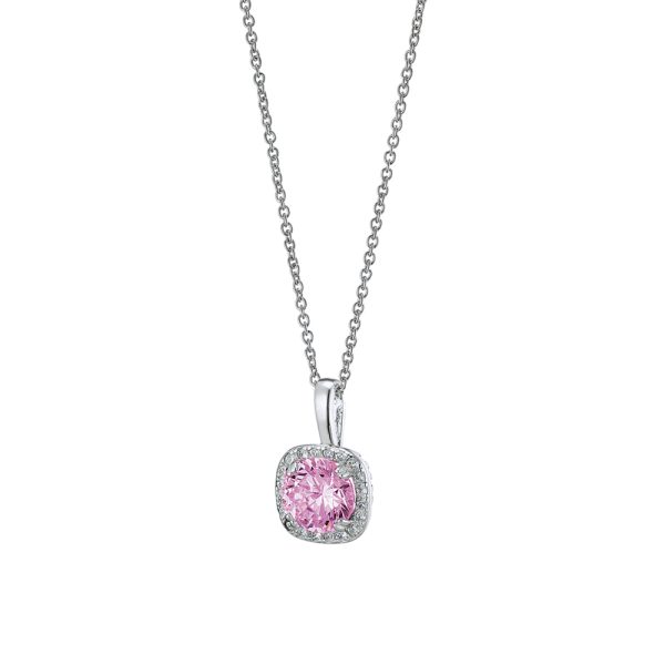 Kate necklace Gifting silver with pink and white zircons