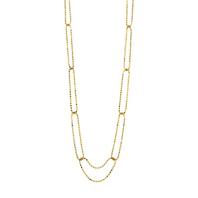Melody silver gold plated necklace with chains 88 cm