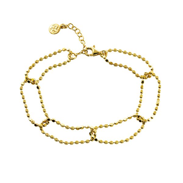 Βραχιόλι Melody ασημένιο επίχρυσο με αλυσίδες