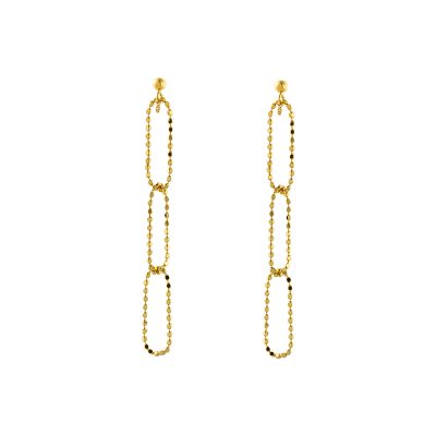 Melody silver gold plated earrings with 9 cm chains