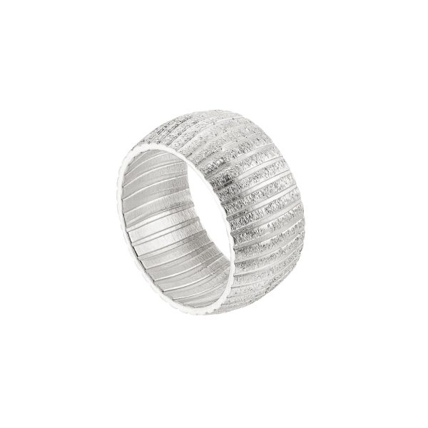 Δαχτυλίδι Sunlight ασημένιο με γραμμές 1 cm