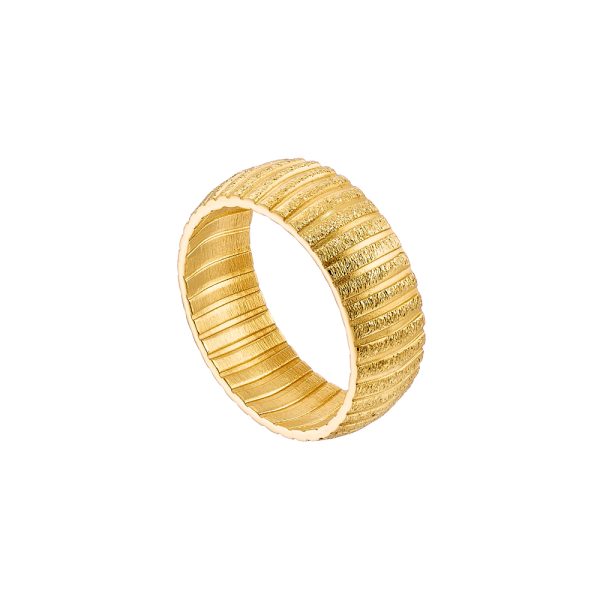 Sunlight silver gold-plated ring with lines 0.7 cm