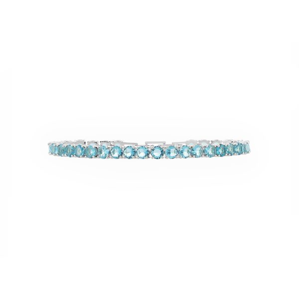 Bracelet Eleganza metallic silver with aqua zircon 0.5 cm