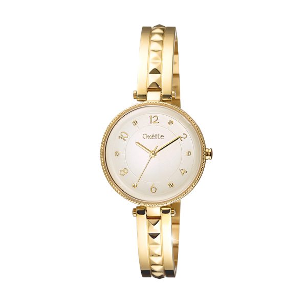Metropolitan watch with steel gold plated bracelet and silver dial