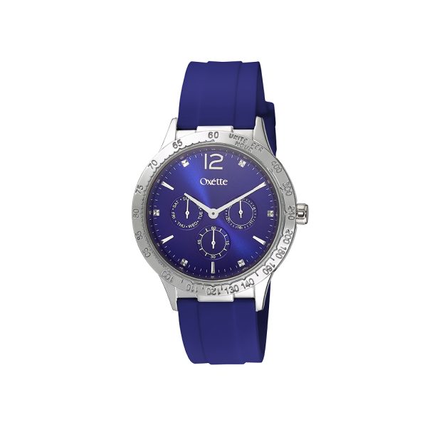 Cruise watch with blue silicone strap and blue dial