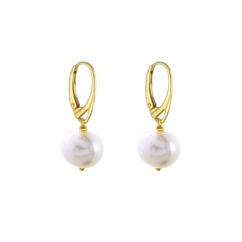 Helix earrings silver plated with pearl