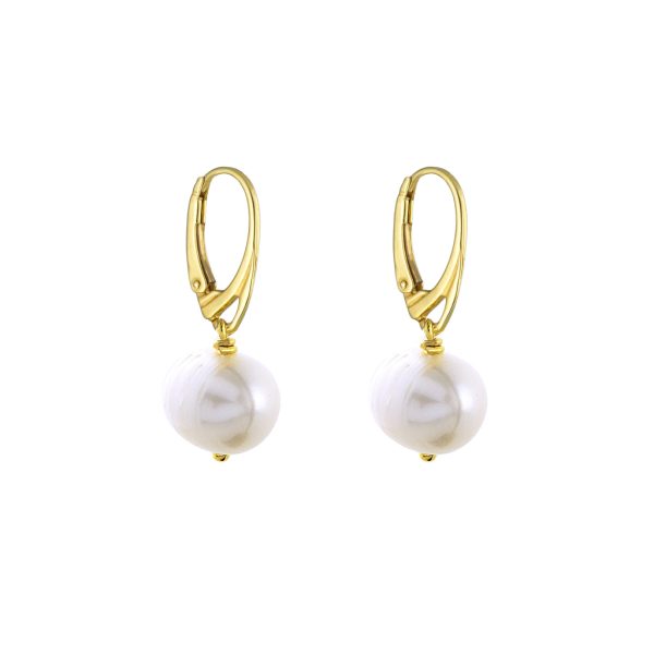 Helix Earrings silver gold plated with pearl