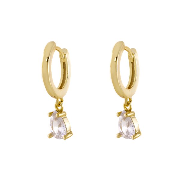 Talisman Earrings silver gold plated with white zircon