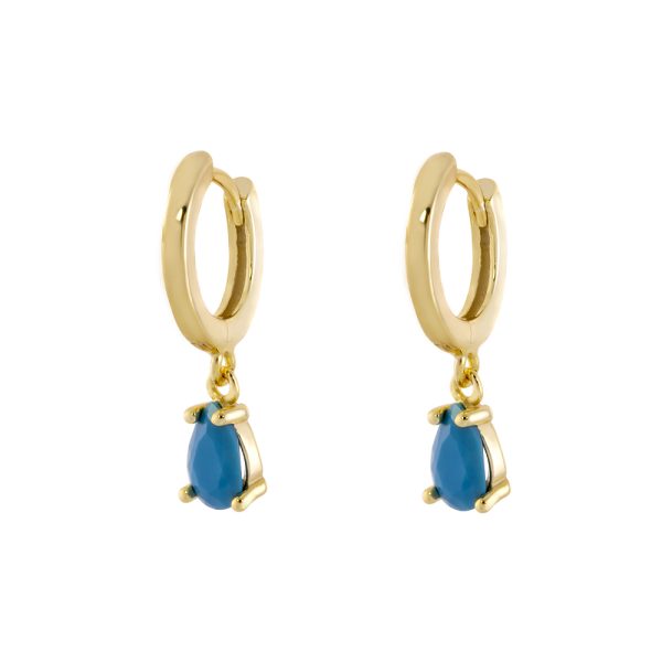 Talisman Earrings silver gold plated with turquoise zircon