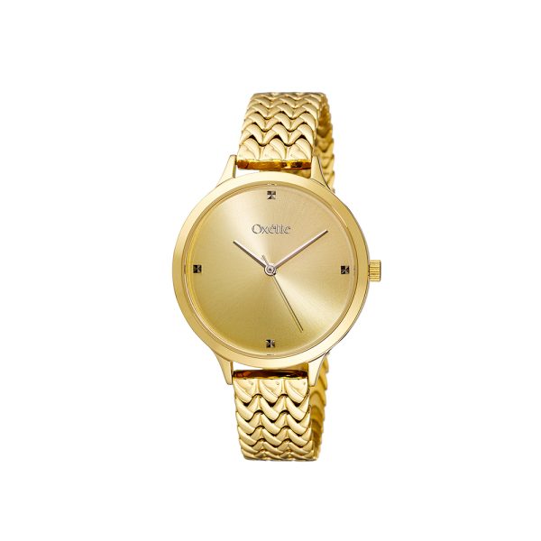 Legacy watch with gold plated steel bracelet and gold dial