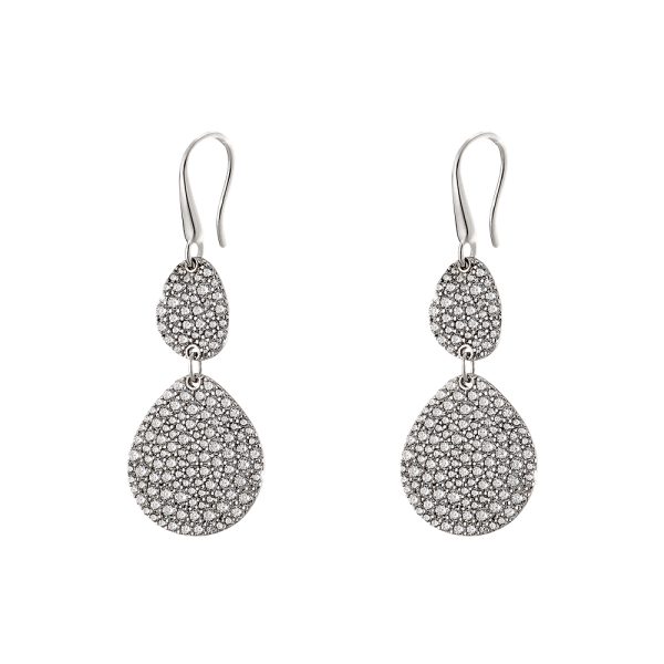 Red Carpet silver earrings with white zircons 4.5 cm