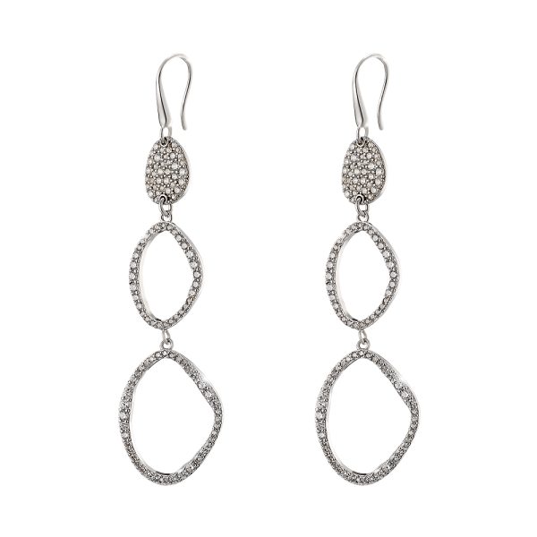 Red Carpet silver earrings with white zircons 7.5 cm