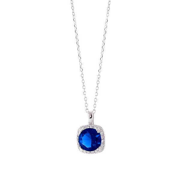 Kate necklace Gifting silver with blue and white zircons