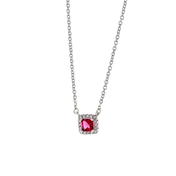 Kate necklace Gifting silver with fuchsia and white zircons