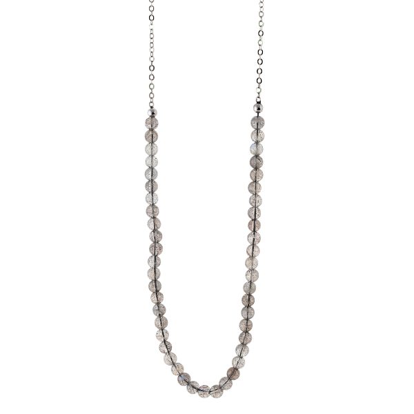 Colors silver necklace with gray crystals