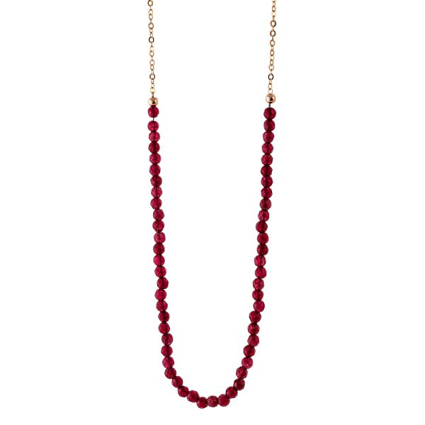 Colors silver rose gold necklace with burgundy crystals