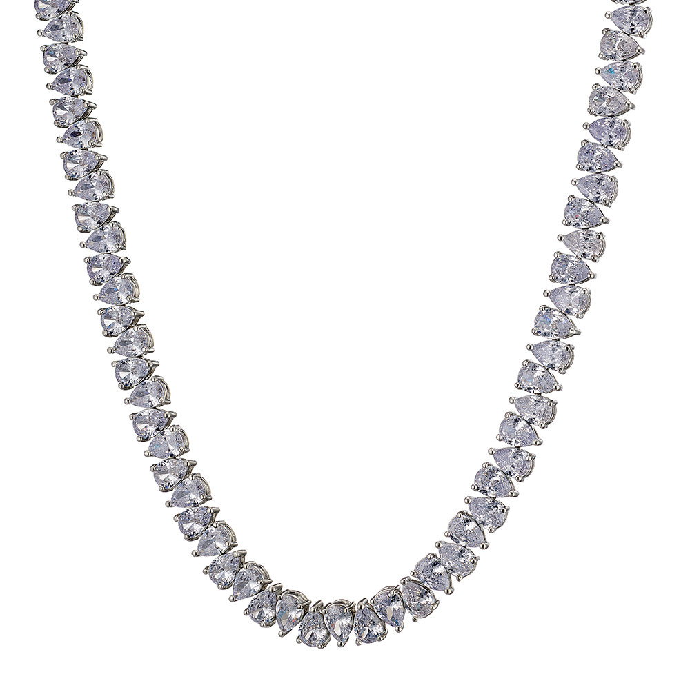 ＣＨＡＮＥＬ CC mark Rhinestone Necklace Silver plated Silver Necklace 20120 –  BRANDSHOP-RESHINE