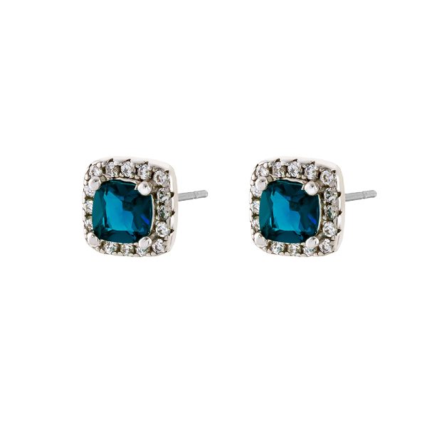 Kate earrings Gifting silver with blue and white zircons