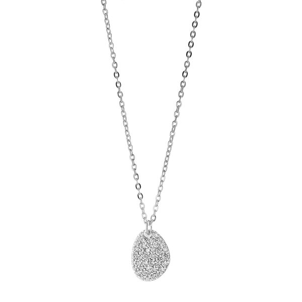 Red Carpet silver necklace with tear element and white zircons 1.2 cm