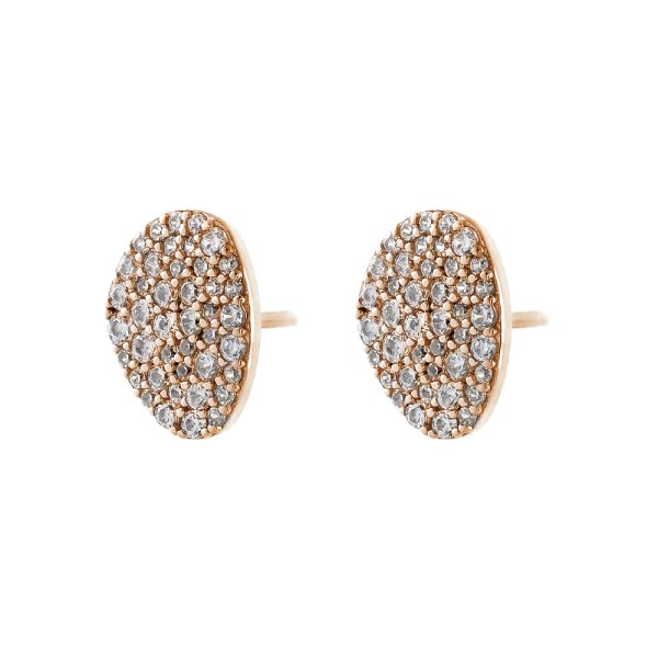 Red Carpet silver rose gold earrings with champagne zircons