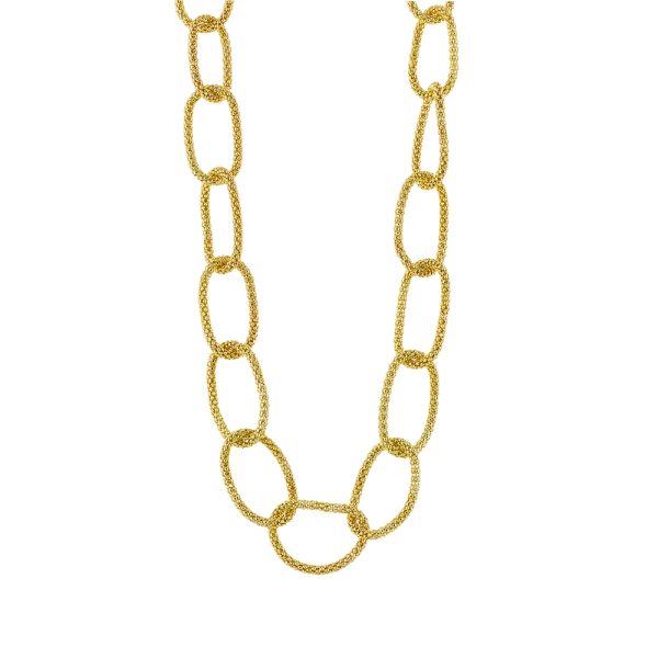 Fight necklace silver gold-plated long chain 120 cm