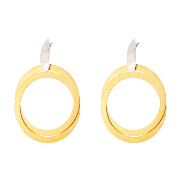 Antithesis silver gold-plated two-tone hoop earrings