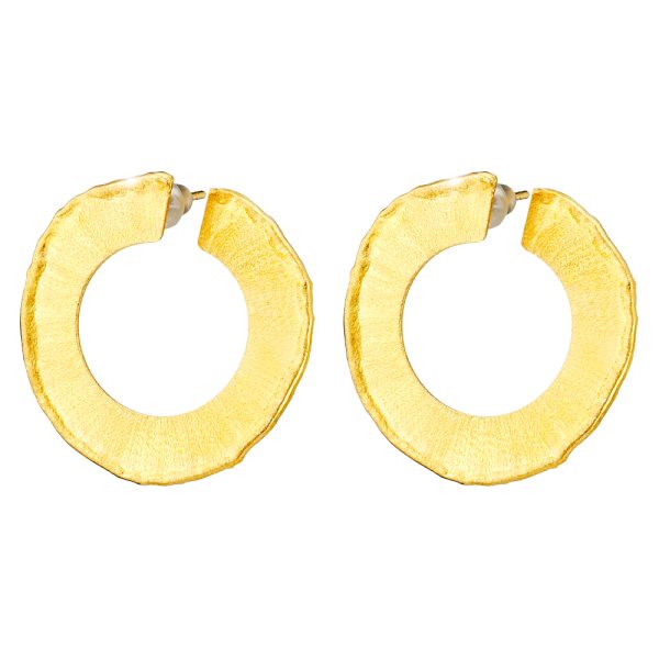Antithesis earrings silver gold plated hoops 3 cm
