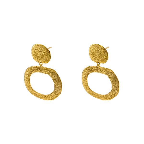 Golden Dust silver plated earrings with oval elements 3.7 cm