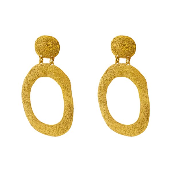Golden Dust silver plated earrings with oval elements 4.3 cm