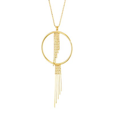 Sirene silver gold plated necklace with link and asymmetric chains