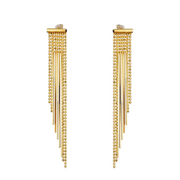 Sirene silver gold plated earrings with asymmetric chains