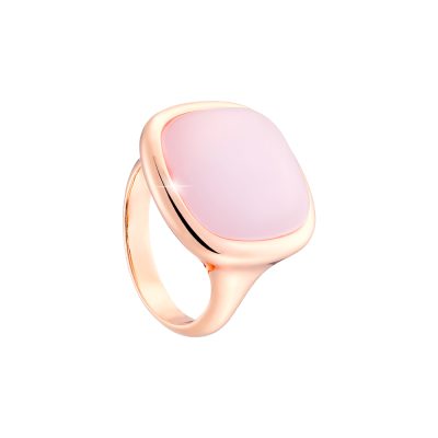 Δαχτυλίδι Darling μεταλλικό ροζ χρυσό με ροζ κρύσταλλο