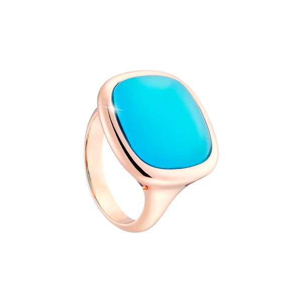 Darling ring metallic rose gold with blue crystal