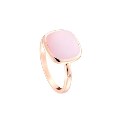 Δαχτυλίδι Darling μεταλλικό ροζ χρυσό με ροζ κρύσταλλο