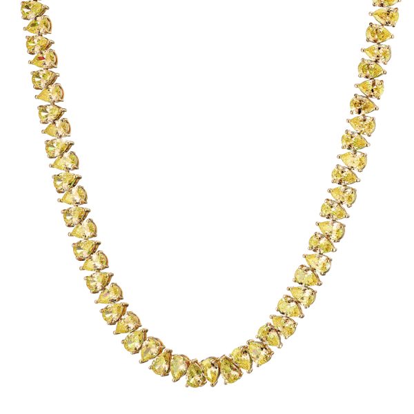 Necklaces Eleganza metallic gold-plated with yellow zircons