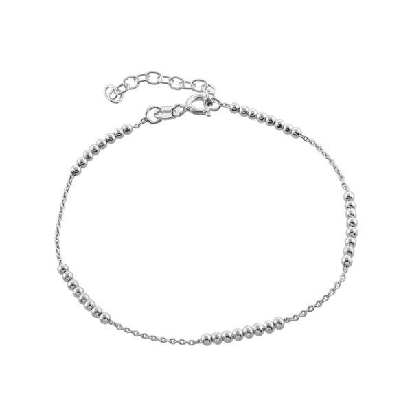 Silver chain bracelet with balls 16 cm