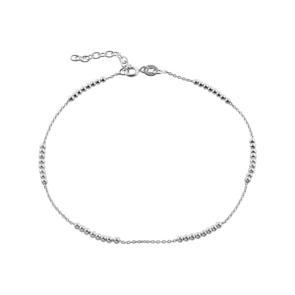 Foot bracelet silver chain with balls 21 cm