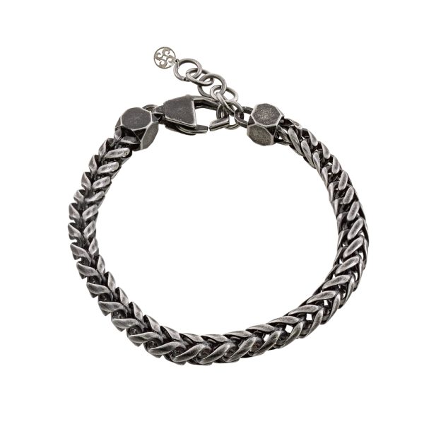 Natrix bracelet steel gun metal chain unisex 16.5 cm