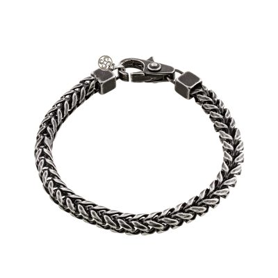 Βραχιόλι Natrix ατσάλινο μαύρο αλυσίδα unisex 21 cm