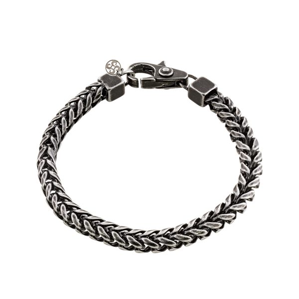 Natrix bracelet steel gun metal chain unisex 21 cm - Oxette